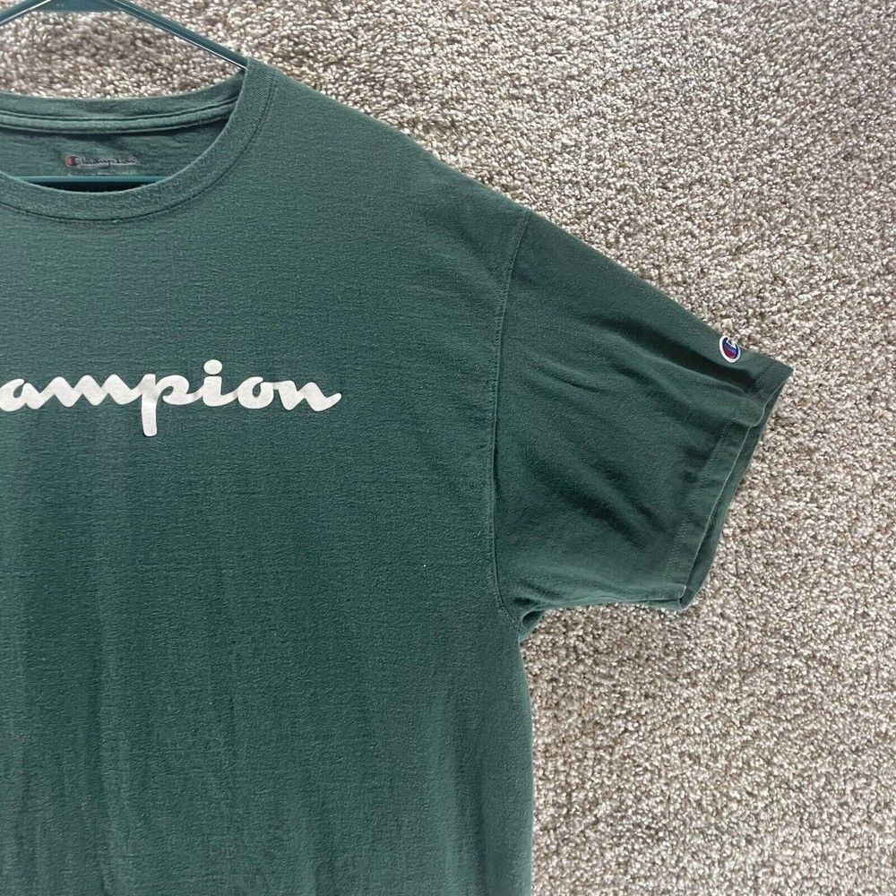 Champion Shirt‎ Adult Extra Large Green Short Sleeve Spell Out Logo Streetwear - Picture 4 of 11